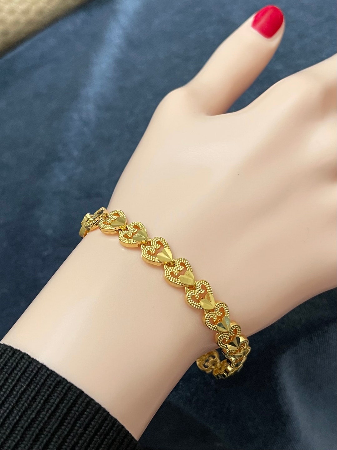 Buy Gold Heart Bracelet, Gold Bracelet for Women, Wedding Gold Bracelet,  Bracelets Online in India
