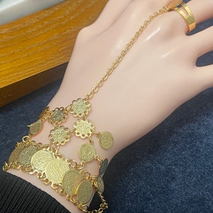 Coin Bracelet, 24K Gold Plated Coin Bracelet, Gold Coin Bracelet for Women, Middle Eastern Jewelry, Arab Jewelry, African Jewelry, Bracelets