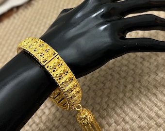 Gold Charm Bangle: Dubai Plated Indian Bridal Jewelry