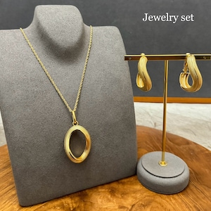 Necklace and Earrings Set, 24k Dubai Gold Plated Jewelry set, Gold Jewelry Set for Women