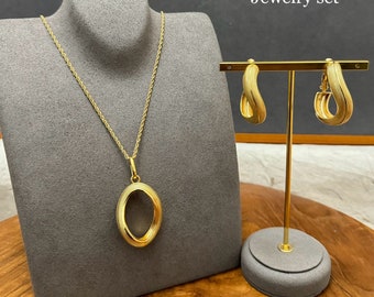Necklace and Earrings Set, 24k Dubai Gold Plated Jewelry set, Gold Jewelry Set for Women