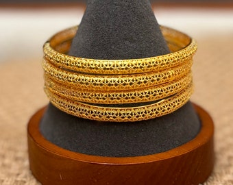 24k Dubai Gold Plated Bangles, Wedding Gold Bangles, Gold Bangles, Gold Bracelet, Arab Jewelry, Gift for Her