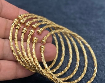 Cuff Bracelet, 18k Gold Plated Cuff Bracelet for Women,  Wedding Jewelry Bangles, Adjustable Bangles