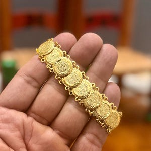 Coin Bracelet, Dubai Gold Plated Bracelet, Wedding Jewelry Bracelet, Gold Bracelet, Ancient Coin Jewelry Bracelet, Arab/Middle East Jewelry