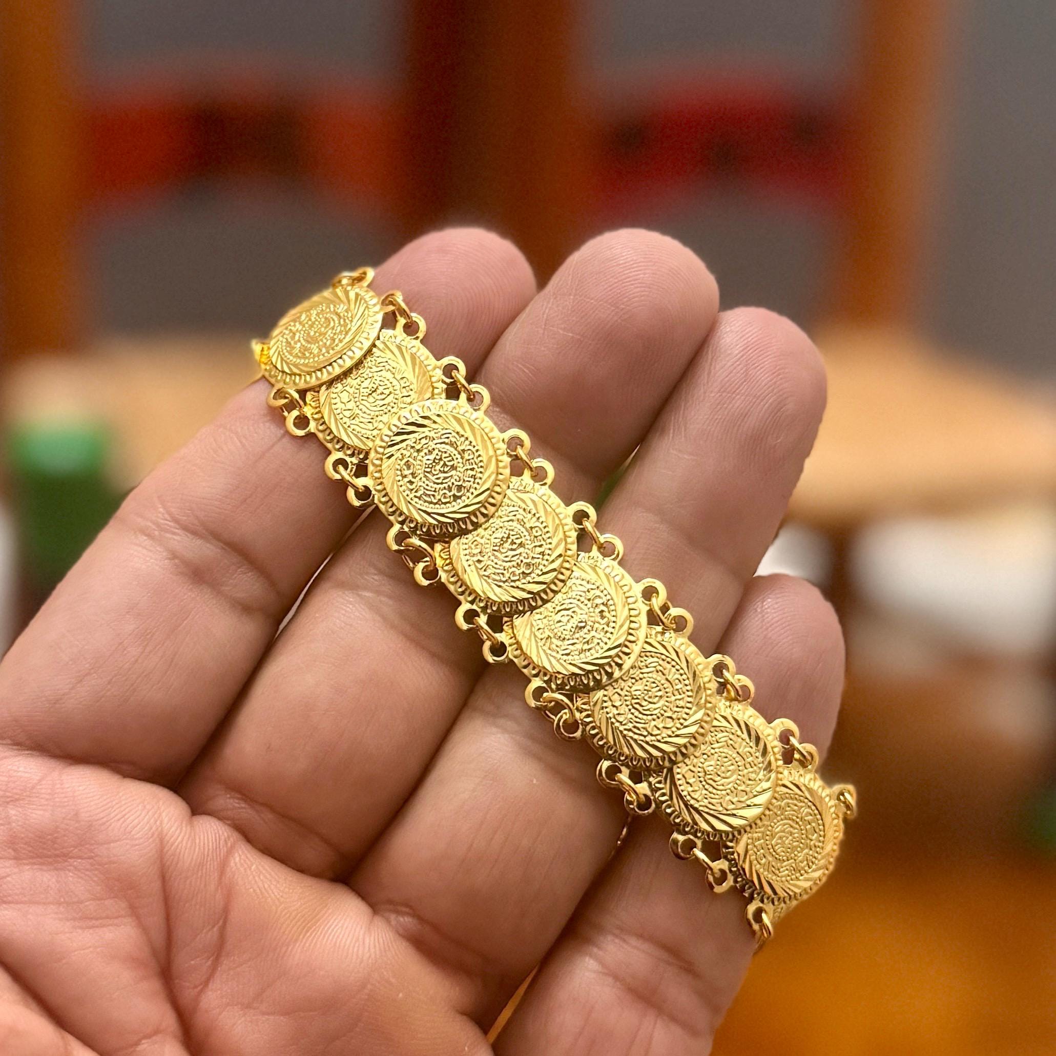 Coin Bracelet, Dubai Gold Plated Bracelet, Wedding Jewelry