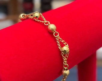Gold Bracelet Gift for Women, 24K Dubai Gold Plated Bracelet, Gold Bracelet, Dainty Gold Bracelet, Gift for Her