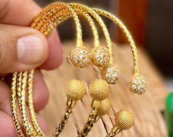 Gold Bangles, Adjustable Bangles, Gift for Her
