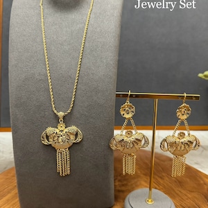 24k Dubai Gold Plated Jewelry set, Gold Jewelry Set for Women