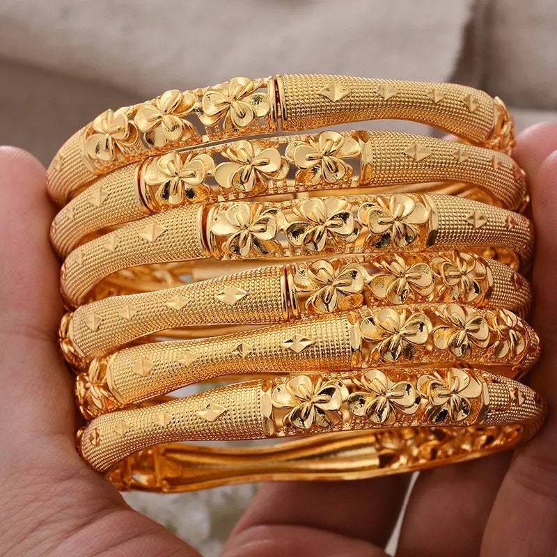 Dubai Gold Bangles Dubai Gold Plated Bangles Wedding Jewelry Bangles Gold Bracelet African Gold Jewelry Nigerian Jewelry Gift for Her Etsy Canada