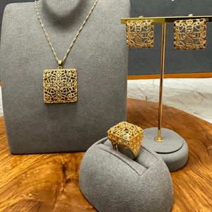24k Dubai Gold Plated Jewelry set, Gold Jewelry Set for Women, Wedding Gold Jewelry Set, Gold Necklace & Gold Earrings, Gift for Her