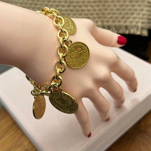 Lira Bracelet, Coin Bracelet for Women,Coin Bracelet, Middle Eastern Charm Jewelry, Arab Jewelry, African Jewelry