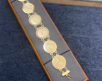 Islamic Coin Money Sign Jewelry Set For Women – 24k Gold Plated Bracelet, Necklace & Earrings