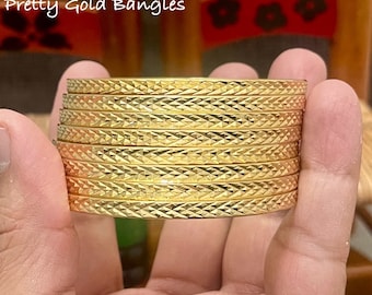 Handmade Gold Stacking Bangles: Stainless Steel Slip On Bracelets