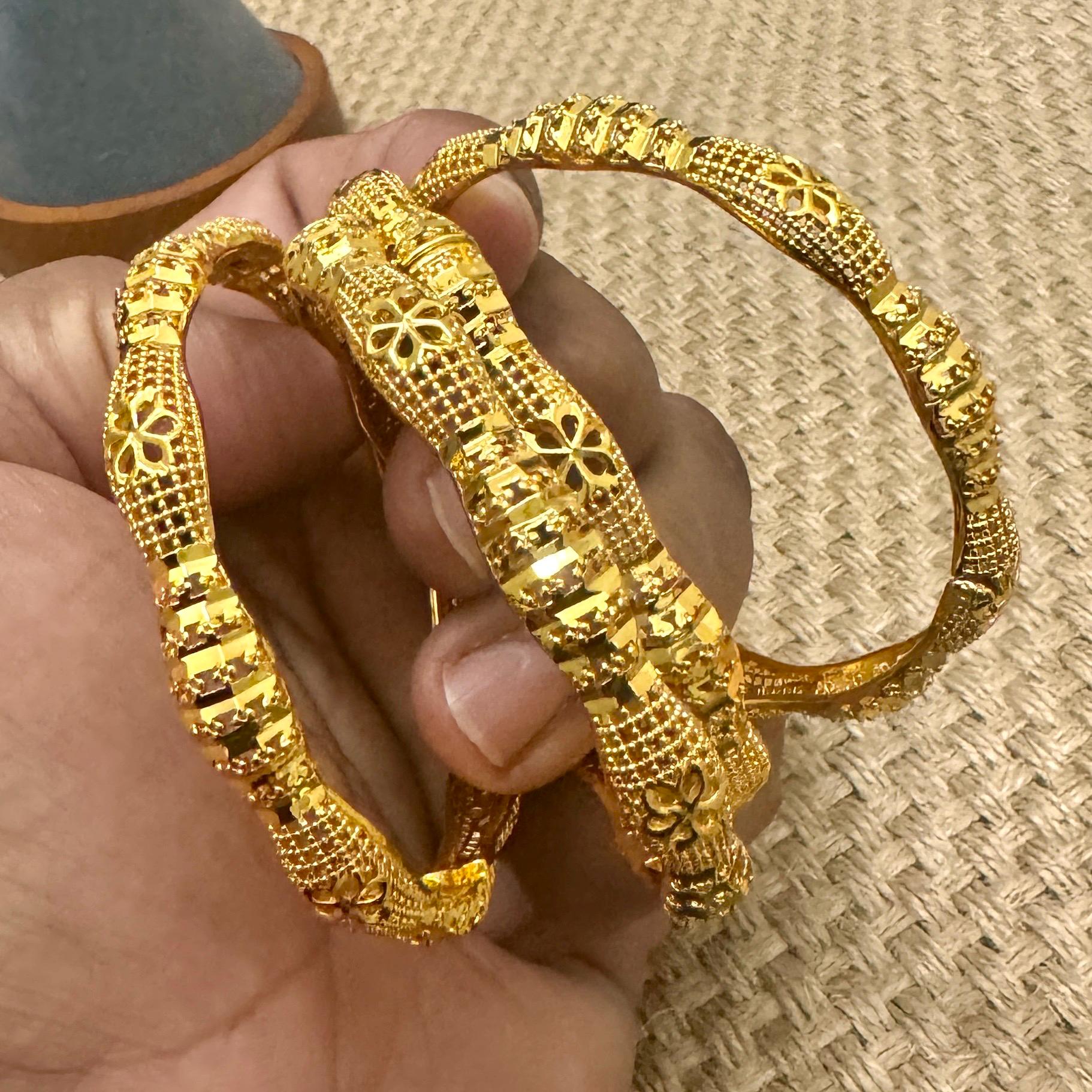 24k Gold Plated Bangles, Wedding Gold Bangles, Gold Bangles, Gold