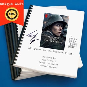 All Quiet on the Western Front Movie Script Screenplay Gift for Film Buffs Gift for Movie Lovers Gift Idea Movie Memorabilia Gift for Friend