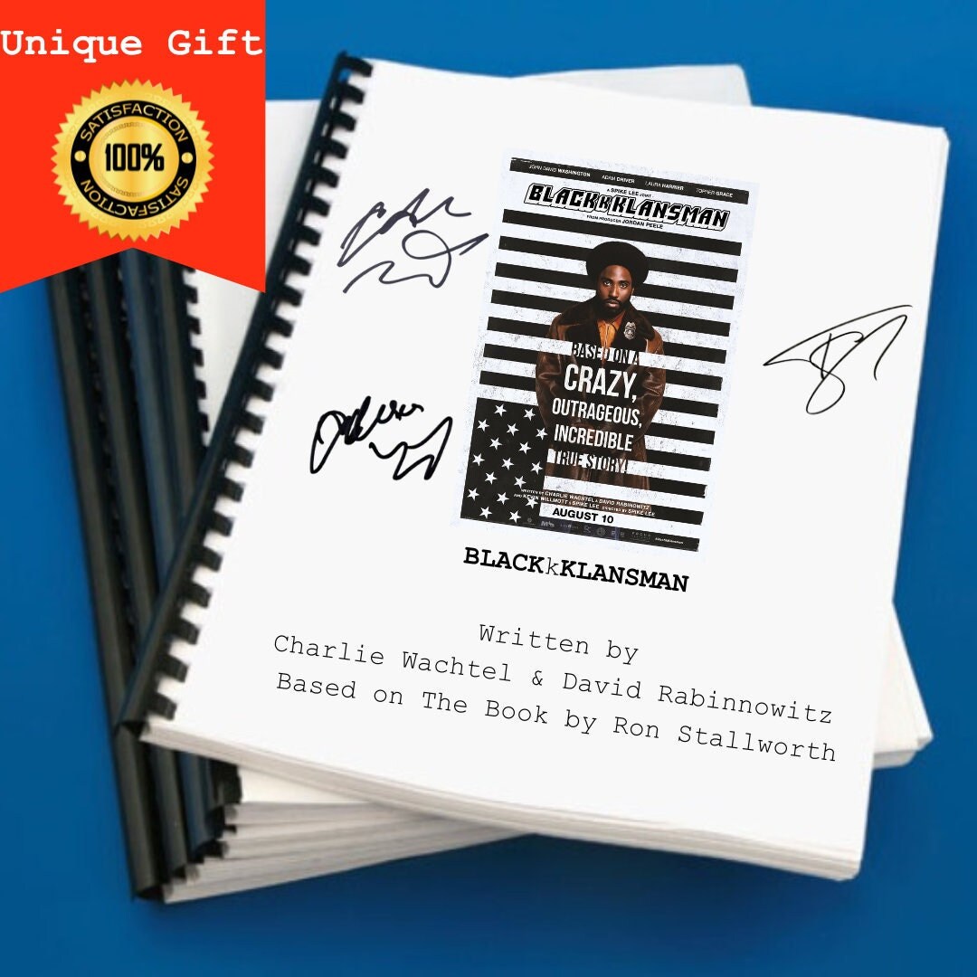 Blackkklansman Movie Script Screenplay Gift for Film Buff Gift for ...