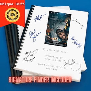 Project Hail Mary Movie Script Screenplay Gift for Film Buffs Gift for Movie Lovers Gift Idea Movie Memorabilia Gift for Friend Gift Ideas