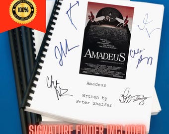 Amadeus Movie Script Screenplay Gift for Film Buffs Gift for Movie Lovers Gift Idea Movie Memorabilia Gift for Friend Gift Ideas