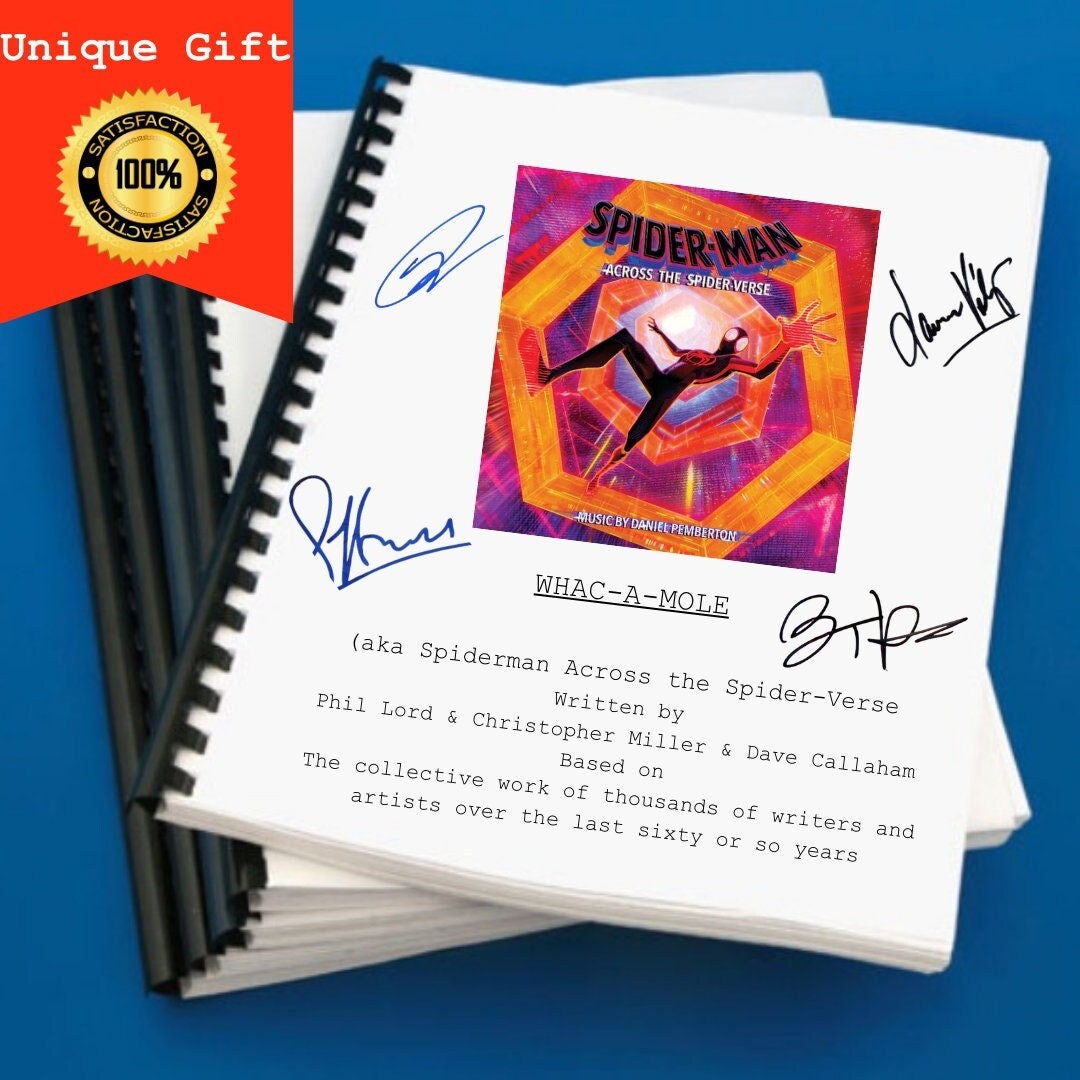 Spiderman Across the Spiderverse Movie Script Screenplay Gift for Film