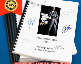 From Russia with Love 007 Movie Script Screenplay Gift for Film Buffs Gift for Movie Lovers Gift Idea Movie Memorabilia Gift for