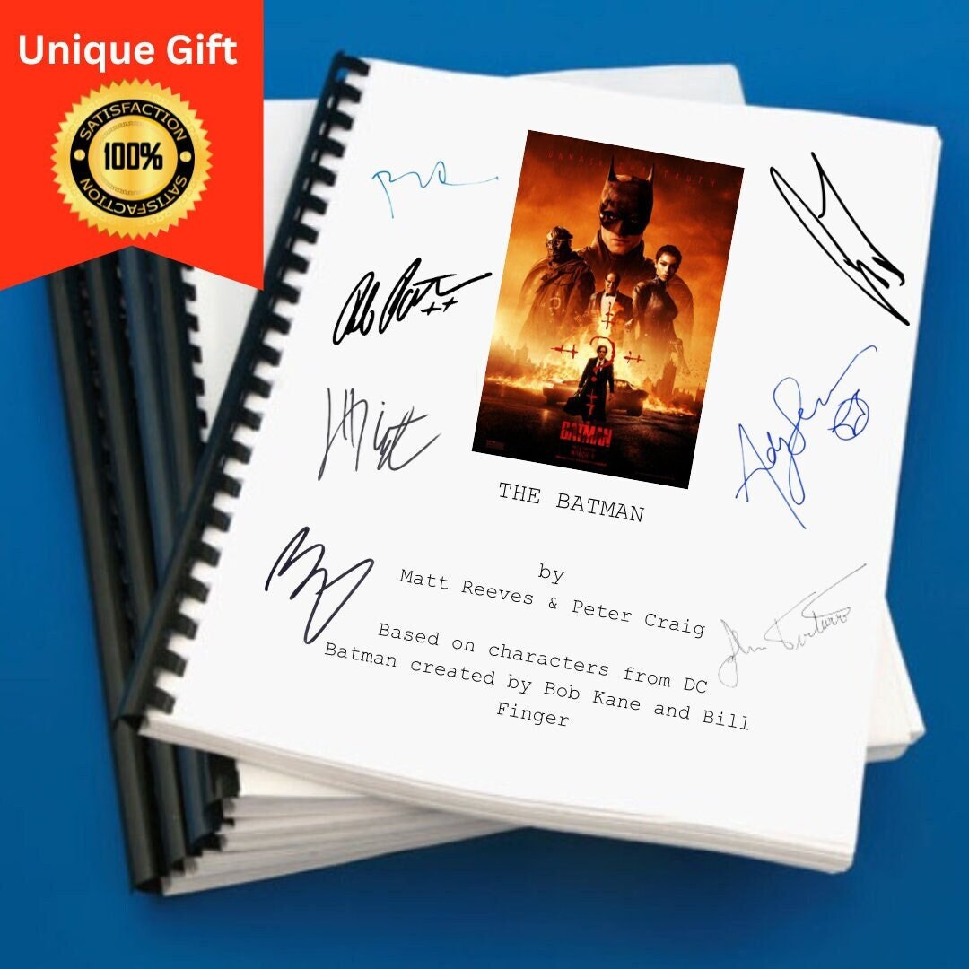 The Batman Movie Script Screenplay Gift for Film Buffs Gift for Movie ...
