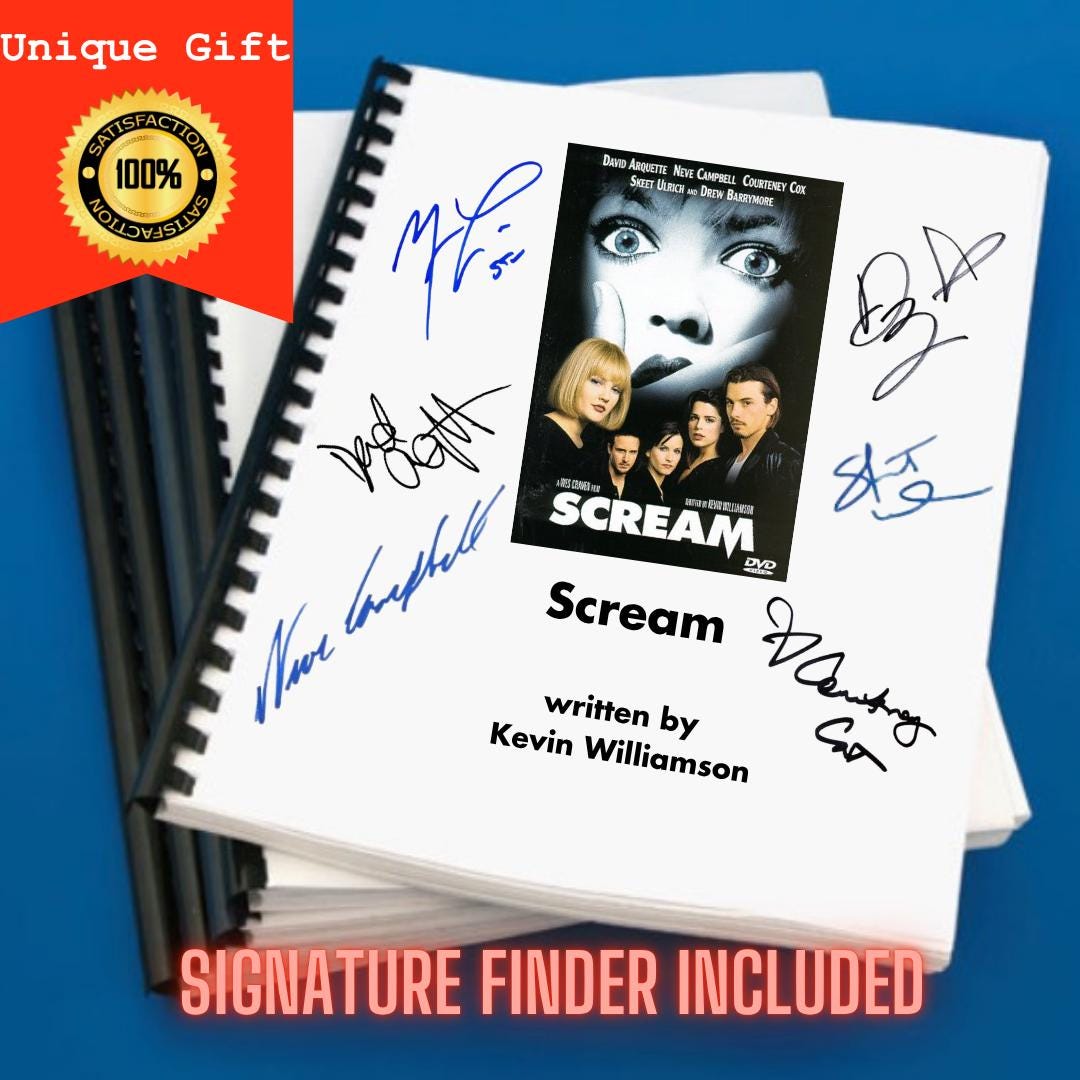 Scream 1 Movie Script Screenplay Gift for Film Buffs Gift for Movie ...