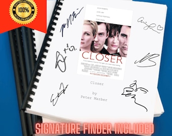 Closer (2004)  Movie Script Screenplay Gift for Film Buffs Gift for Movie Lovers Gift Idea Movie Memorabilia Gift for Friend Gift Ideas