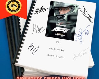 F1 Movie Script Screenplay Gift for Film Buffs Gift for Movie Lovers Gift Idea Movie Memorabilia Gift for Friend Gift Ideas