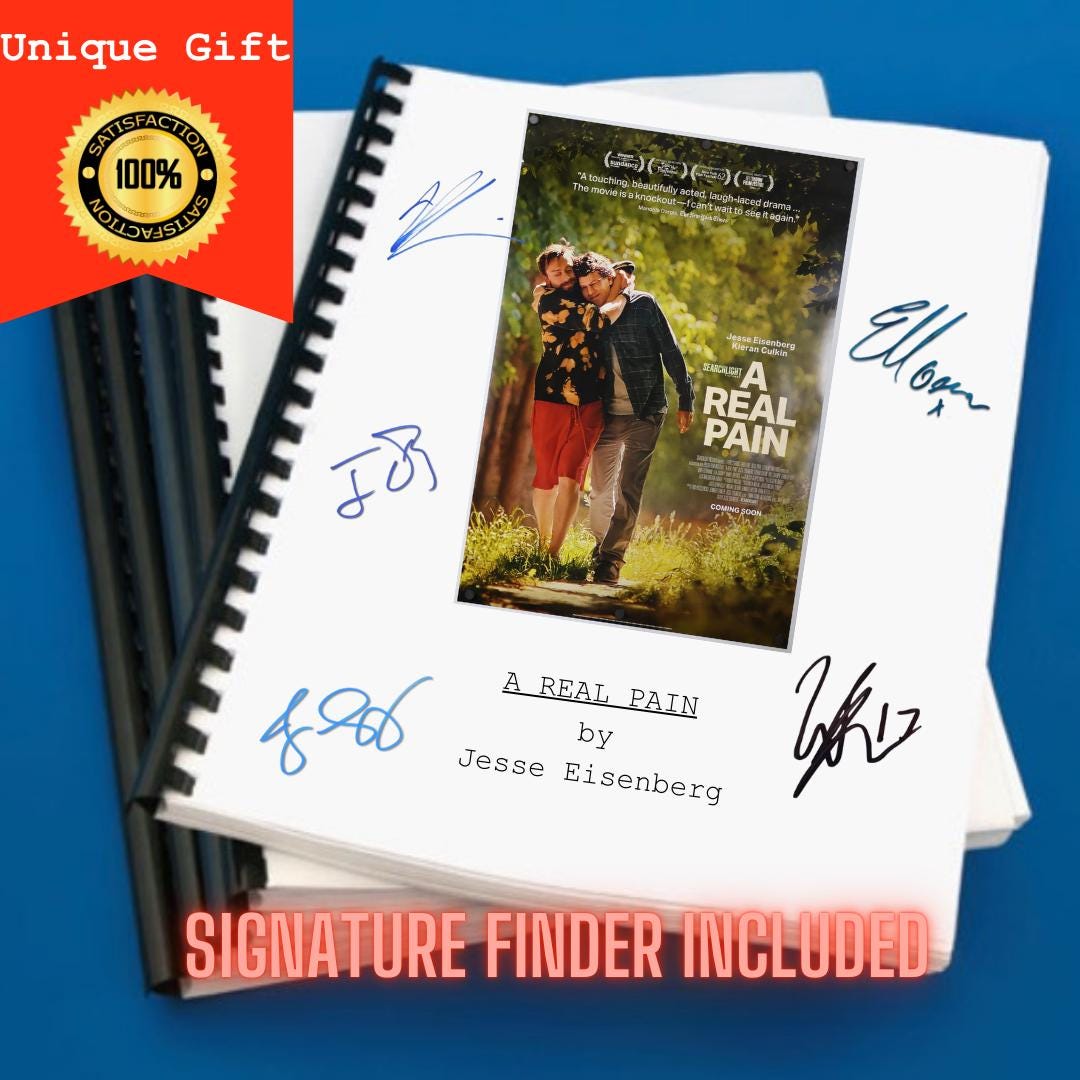A Real Pain Movie Script Screenplay Gift for Film Buffs Gift for Movie ...