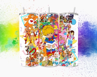 80's Cartoon, Sublimation, 20oz skinny tumbler design, PNG, Digital download file, 80's TV shows