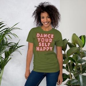 Dance Your Self Happy koszulka męska dotycząca świadomości zdrowia psychicznego, uni-sex zdjęcie 6