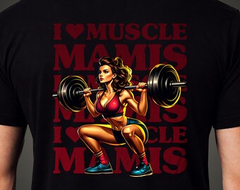 Muscle Mommy T-Shirt, Funny Gym Humor Graphic Tee, Fitness Gift