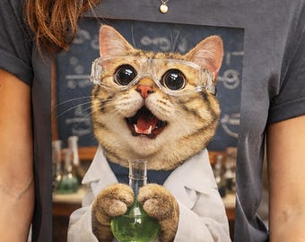 Funny Science Cat Shirt | Chemistry Cat Graphic Tee