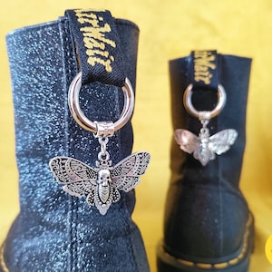 Silver moth boot charm Dr Martens style