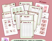 Christmas Templates PLR Santa Sleigh Gift Tags Printable Bookmarks Gift Lists To Do Christmas Weekly Planner Meal Planning Traditions