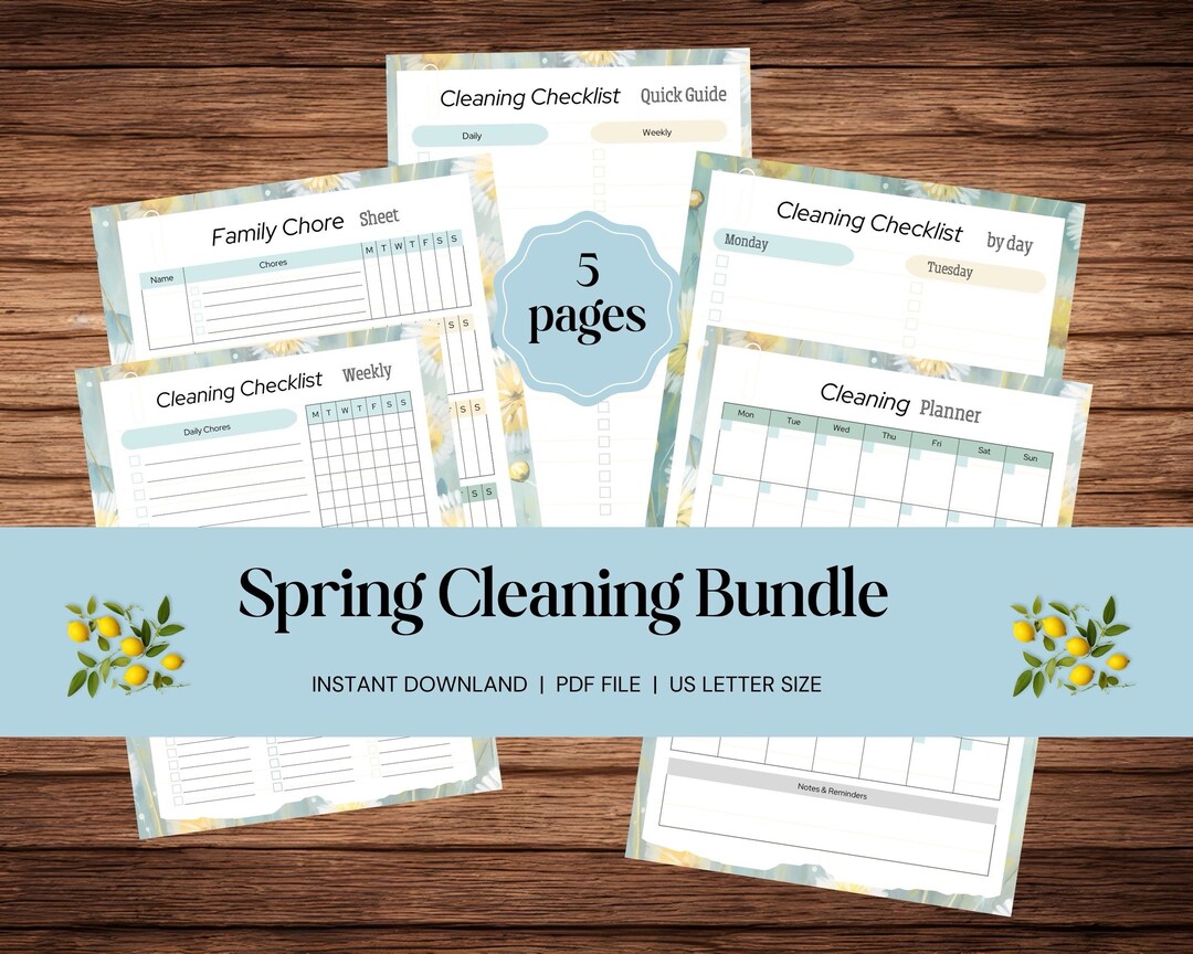 Spring Cleaning Checklist Planner: Floral Home Cleaning List (PDF ...