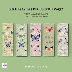 Butterfly Religious Bookmark Printable Bible Bookmark Digital Scripture Bookmark Bible Study Devotional Christian Faith Gift Book Lover
