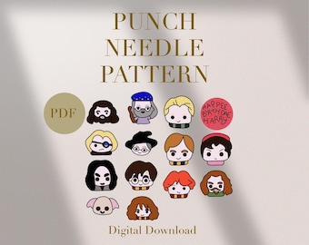 Hogwarts Express Golden Snitch Scar Sorting Hat Punch Needle PDF Pattern Beginners Punch Needle Design Pattern Punch Needle Template