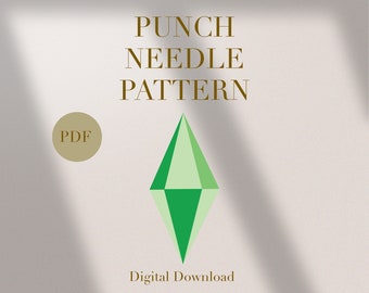 Crystal Game Mug Rug Punch Needle PDF Pattern for Beginners Instant Download Punch Needle Design SVG Pattern Punch Needle Template
