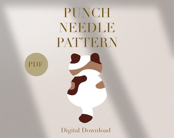 Cat Kitten Animal Mug Rug Punch Needle PDF Pattern for Beginners Instant Download Punch Needle Design SVG Pattern Punch Needle Template