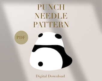 Patrón PDF de aguja perforadora para tapete de taza con diseño de panda para principiantes, descarga instantánea, patrón SVG de diseño de aguja perforadora, plantilla de aguja perforadora