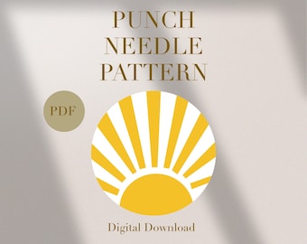 Sun Sunny Shinny Up Mug Rug Punch Needle PDF-Muster Anfänger Sofortiger Download Punch Needle Design SVG-Muster Punch Needle-Vorlage