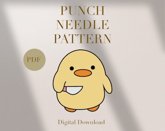 Killer Chick Cute Animal Mug Rug Punch Needle PDF-Muster Anfänger Sofortiger Download Punch Needle Design SVG-Muster Punch Needle-Vorlage