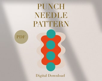 Abstract Mug Rug Punch Needle PDF Pattern for Beginners Instant Download Punch Needle Design SVG Pattern Punch Needle Template