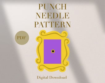 Friends Monica's door Mug Rug Punch Needle PDF Pattern for Beginners Instant Download Punch Needle Design SVG Pattern Punch Needle Template