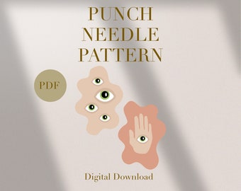 Eyes Bundle Home Decor Mug Rug Punch Needle PDF Pattern Beginners Instant Download Punch Needle Design SVG Pattern Punch Needle Template