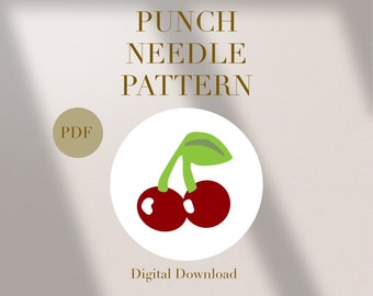 Cherry Blossom Mug Rug Punch Needle PDF Pattern for Beginners Instant Download Punch Needle Design SVG Pattern Punch Needle Template