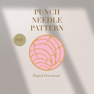 Concha Mexico Mexican Mug Rug Punch Needle PDF Pattern Beginners Instant Download Punch Needle Design SVG Pattern Punch Needle Template