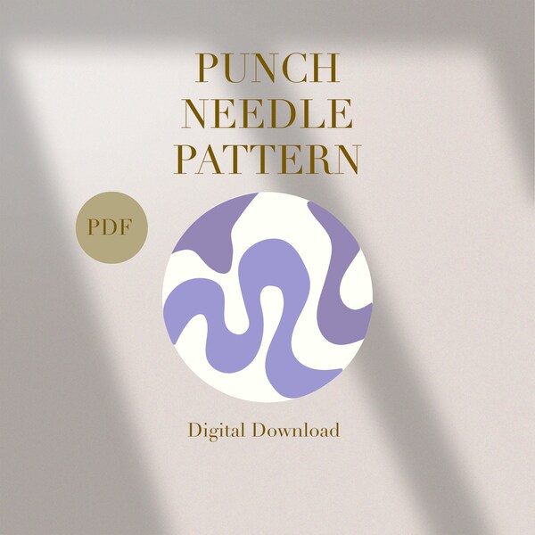 Abstract Mug Rug Punch Needle PDF Pattern for Beginners Instant Download Punch Needle Design SVG Pattern Punch Needle Template