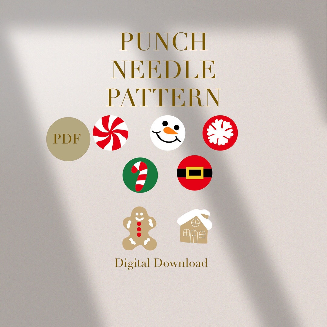 Christmas Bundle Mug Rug Punch Needle PDF Pattern for Beginners Instant ...